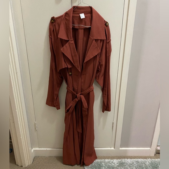 Jackets & Coats Kmart Trench Coat Burnt Orange With Belt And Buttons